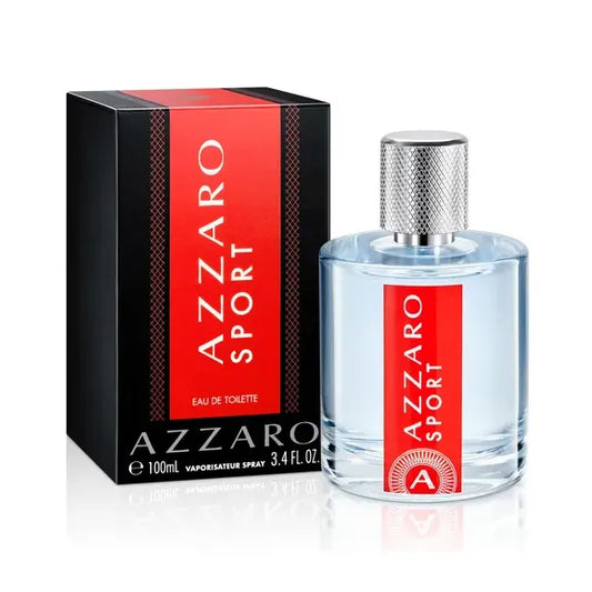 perfume azzaro sport eau de toilette para hombre frasco de 100ml con diseño moderno y vibrante

