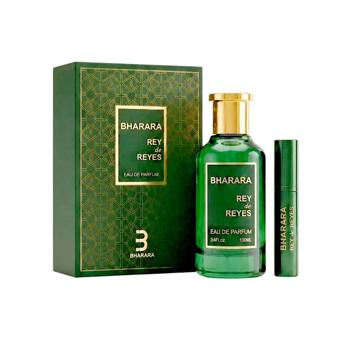 perfume Bharara Rey de Reyes Eau de Parfum 100 ml para hombre con fragancia amaderada, aromática y especiada de bergamota y cardamomo