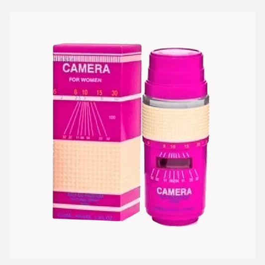 perfume camera de mujer max deville en presentación de 100 mililitros con diseño elegante
