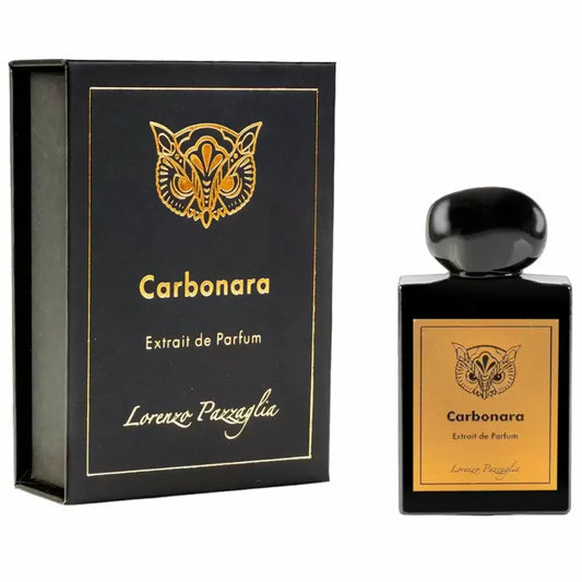 imagen del perfume carbonara lorenzo pazzaglia frasco de cincuenta mililitros extracto de perfume elegante y sofisticado