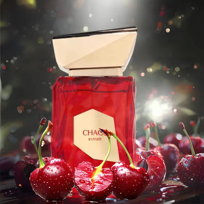 foto del perfume chaos extrait french avenue resaltando su diseño sofisticado y tonos oscuros