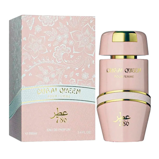 Perfume Dubai Queen Jo Milano 100ml frasco elegante color dorado sobre fondo neutro