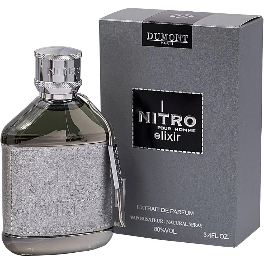 perfume Dumont Nitro Elixir Eau de Parfum 100 ml para hombre con aroma dulce y ambarado