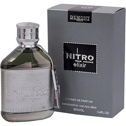 perfume Dumont Nitro Elixir Eau de Parfum 100 ml para hombre con aroma dulce y ambarado