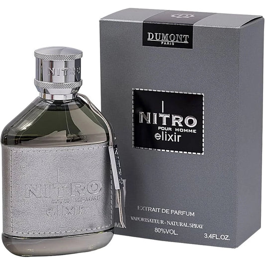 perfume Dumont Nitro Elixir Eau de Parfum 100 ml para hombre con aroma dulce y ambarado