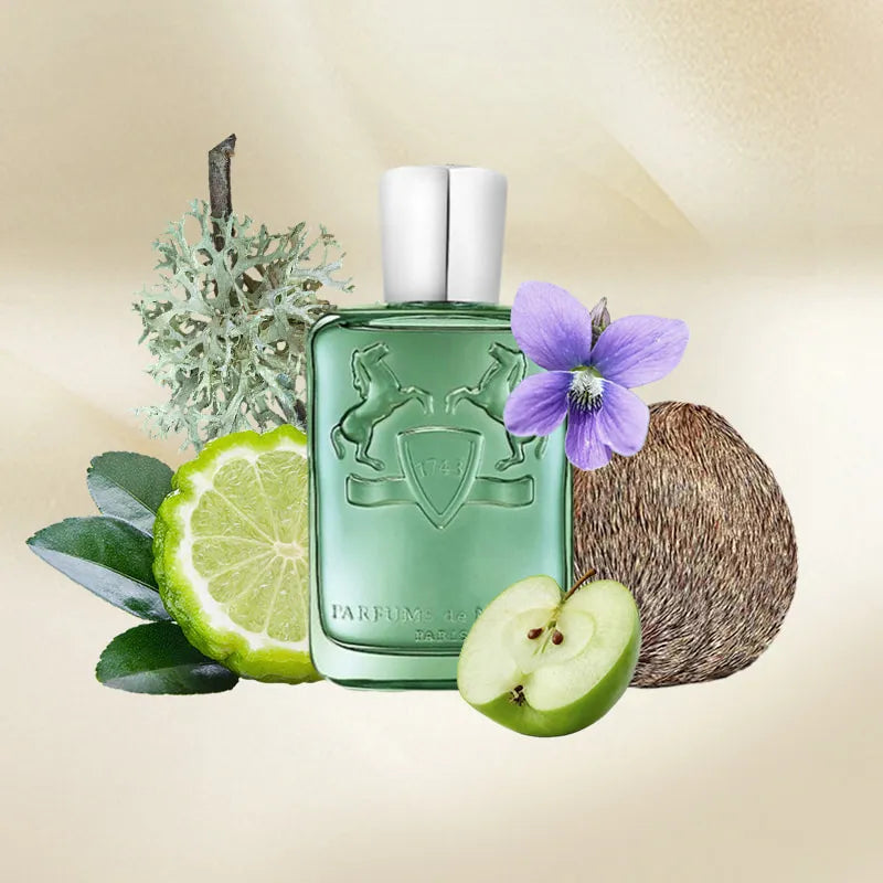 foto del perfume parfums de marly greenley destacando su aroma cítrico amaderado y estilo sofisticado