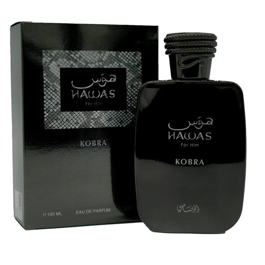 perfume hawas kobra rasasi 100ml eau de parfum fragancia oriental especiada intensa y masculina con estilo sofisticado