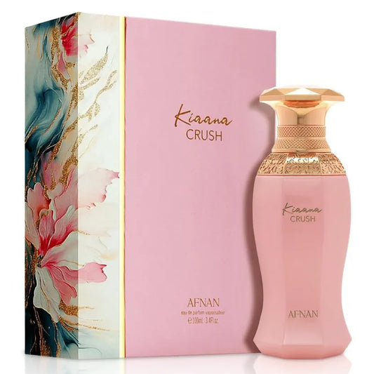 perfume kiaana crush afnan para mujer frasco de 100ml con diseño femenino moderno