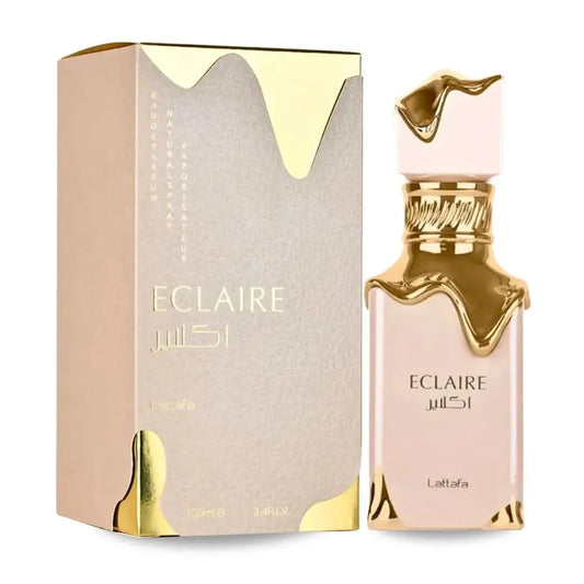Perfume Lattafa Eclaire Mujer 100ml Eau De Parfum fragancia floral frutal gourmand con notas de caramelo leche y azucar