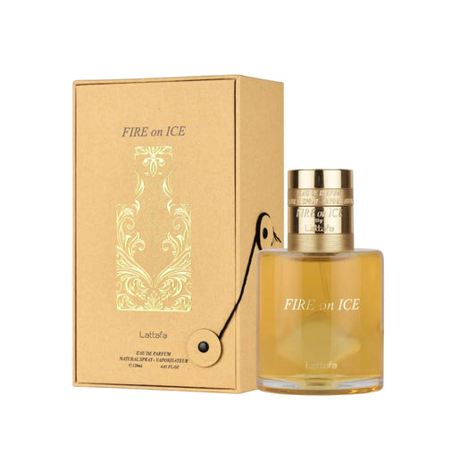 perfume lattafa fire on ice 100ml eau de parfum fragancia oriental especiada fresca y cálida para hombres y mujeres