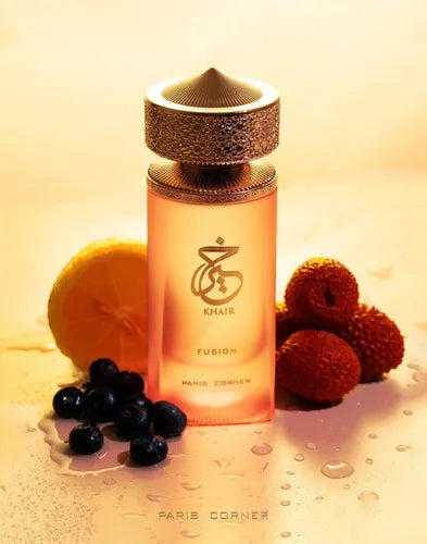 perfume paris corner khair fusion original edp 100ml con aroma oriental amaderado especiado para hombres y mujeres en envase sofisticado