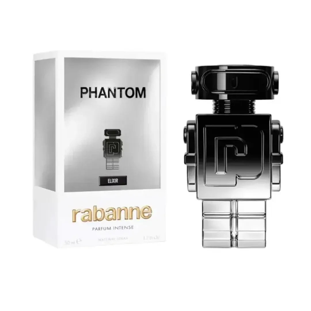 imagen del perfume Phantom Elixir Paco Rabanne 100ml en vista frontal mostrando el diseño del frasco