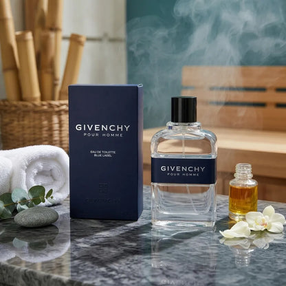 Publicidad del perfume masculino Givenchy Pour Homme Blue Label Eau de Toilette