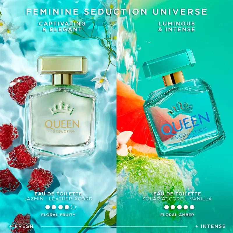 Vista lateral del perfume Queen Of Seduction Summerland 80ml