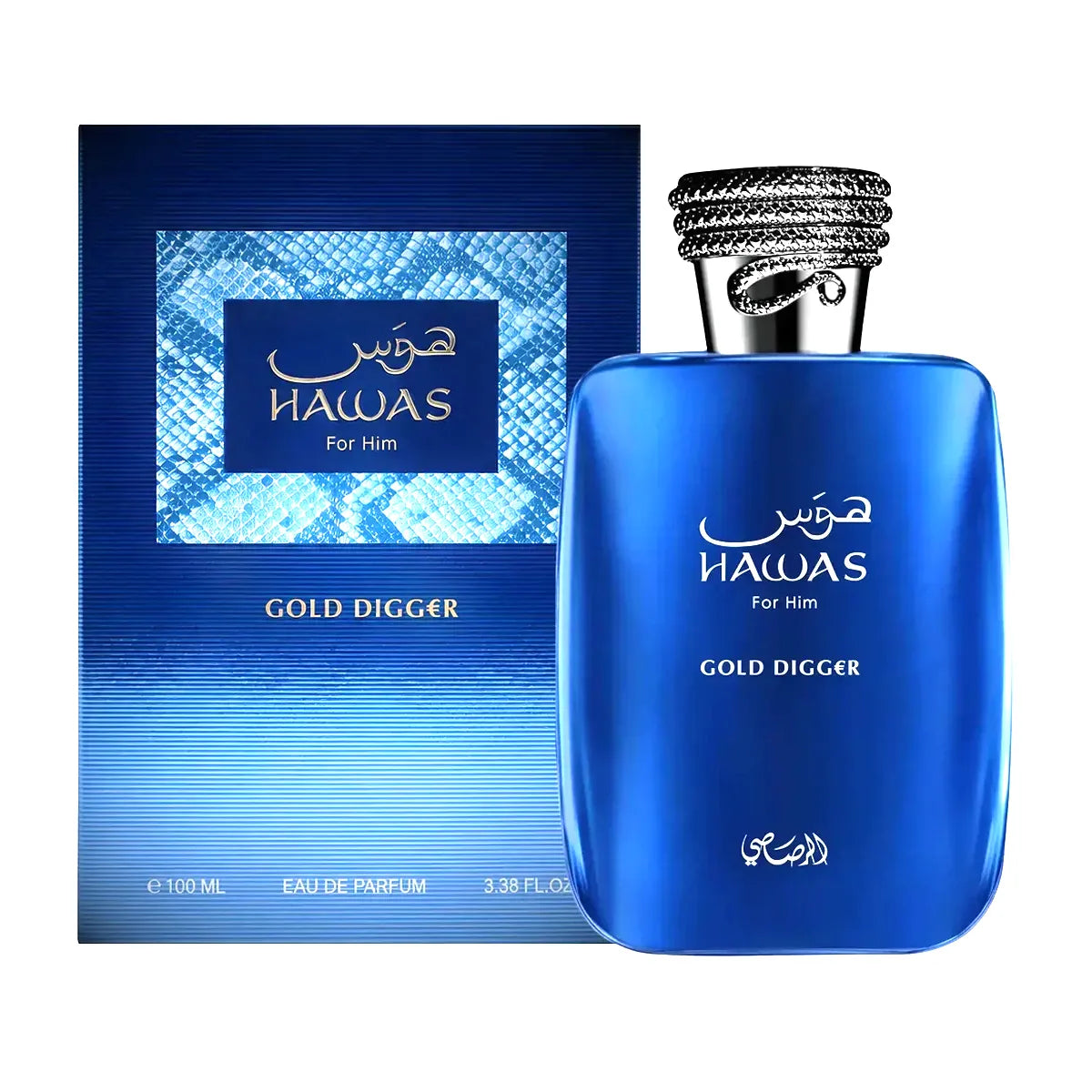 Perfume Rasasi Hawas Gold Digger EDP 100 ml para hombre en frasco original con vaporizador