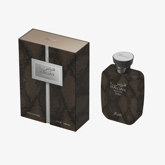 Perfume Rasasi Hawas Private Terra EDP 100 ml unisex en frasco original con vaporizador