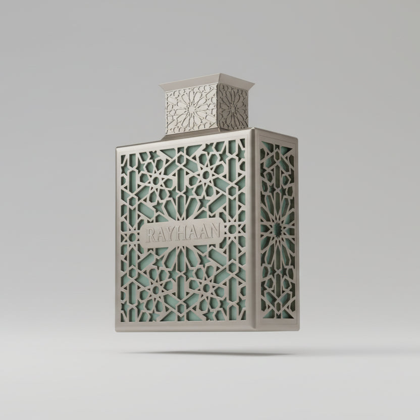 Frasco Rayhaan Terra 100ml diseño elegante masculino