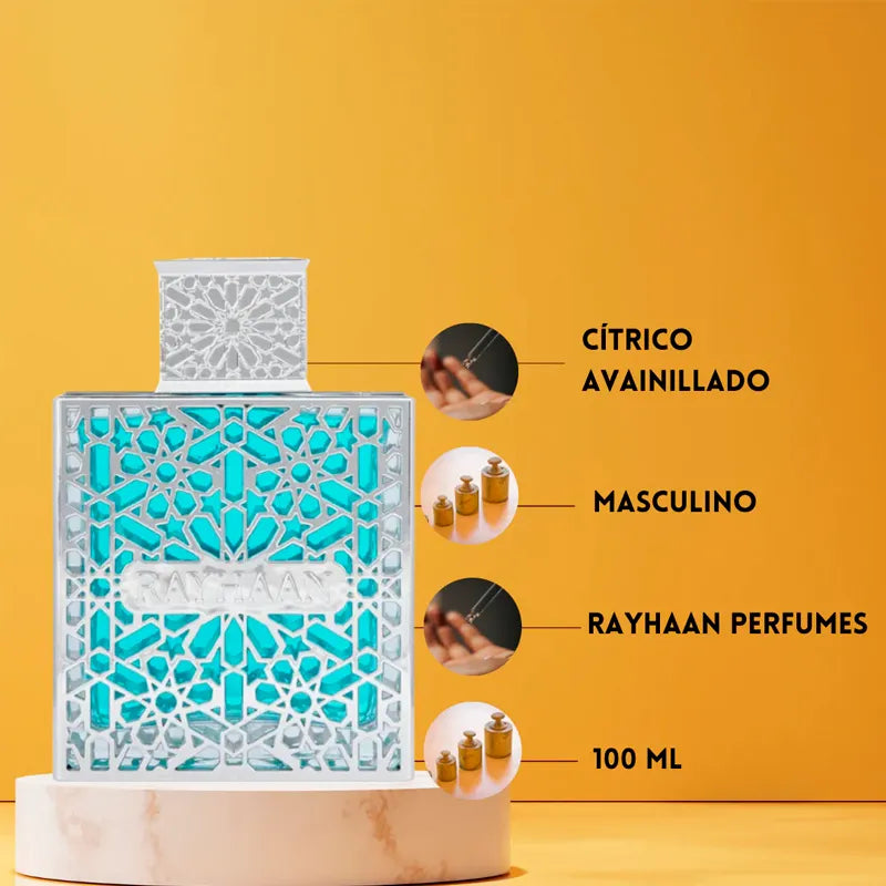 Caja del perfume Rayhaan Aquatica hombre 100 ml eau de parfum