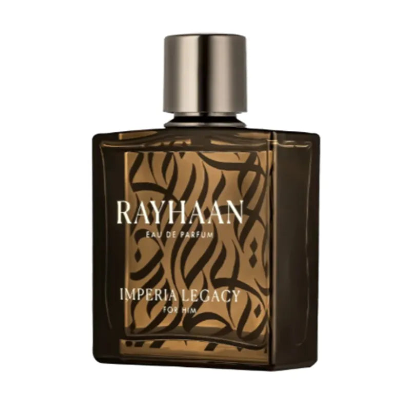 Frasco del perfume Rayhaan Imperia For Him diseño elegante y moderno para hombre