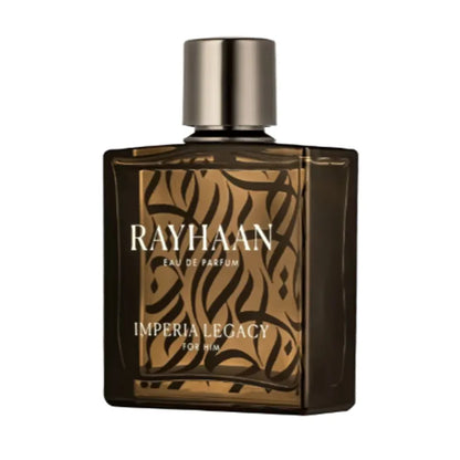 Frasco del perfume Rayhaan Imperia For Him diseño elegante y moderno para hombre