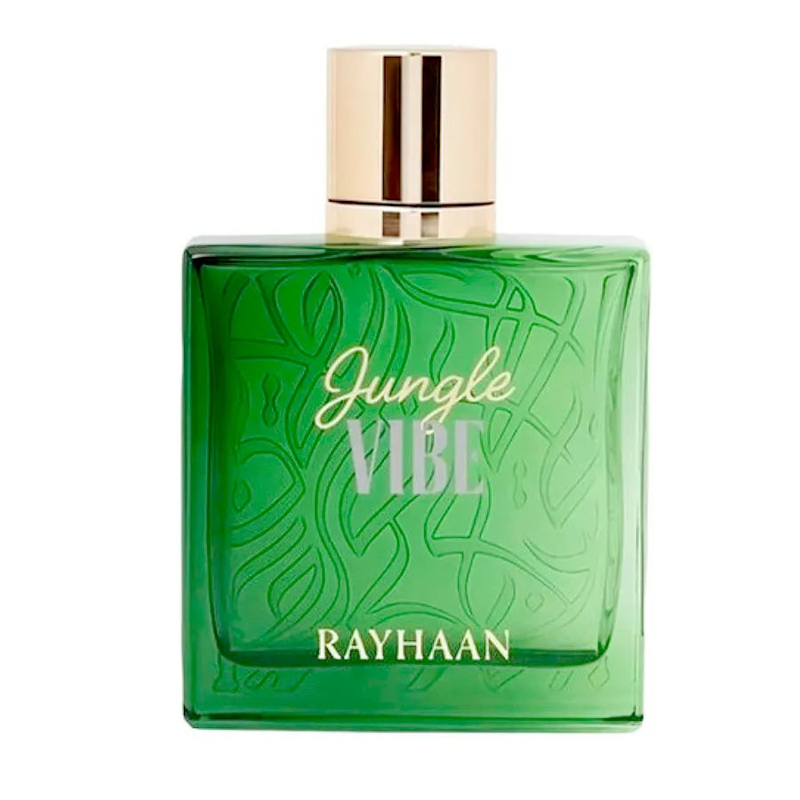 Frasco de Rayhaan Jungle Vibe diseño moderno y atractivo