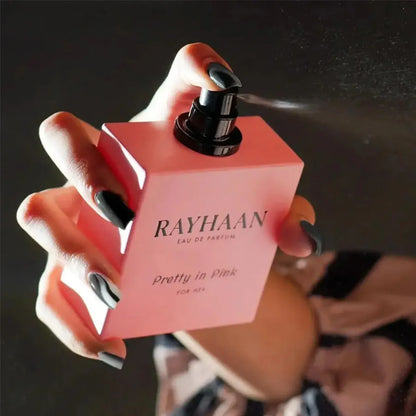 Caja original del perfume Rayhaan Pretty In Pink Color Collection presentación femenina