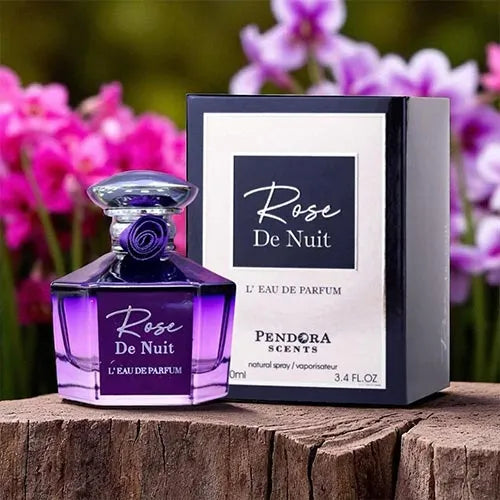 Presentación completa del perfume Rose De Nuit Pendora Scents 100 ml