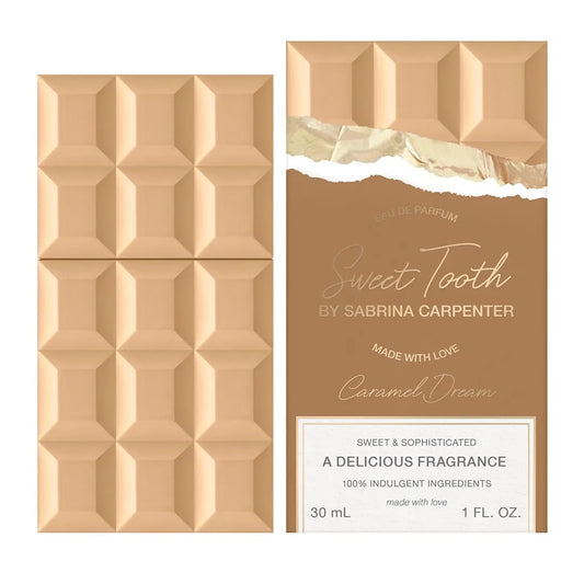 imagen del perfume sweet tooth Caramel Dream Sabrina Carpenter 75ml para mujer visto de frente