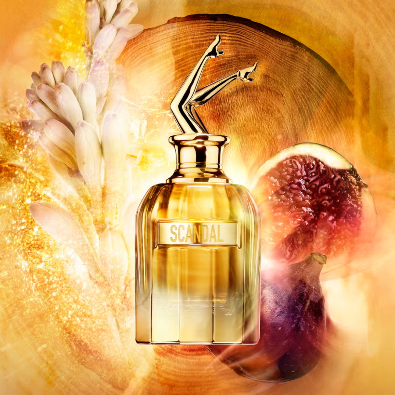 Fragancia femenina Jean Paul Gaultier Scandal Absolu con notas de miel gardenia y almizcle