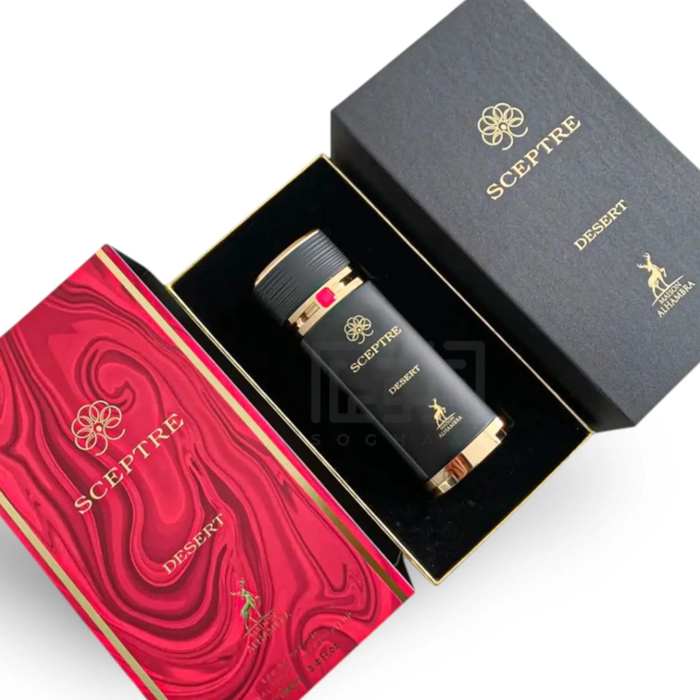 Detalle del frasco Sceptre Desert Maison Alhambra Eau de Parfum 100 ml