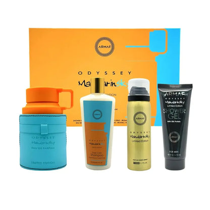 Set de perfume Armaf Mandarin Sky Odyssey EDP 100ml ideal para caballeros con esencia fresca y elegante

