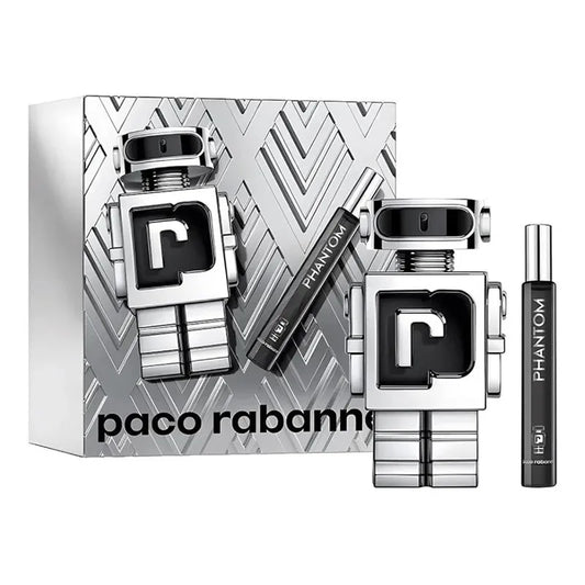 Estuche negro Phantom Paco Rabanne EDT 100ml con frasco robot y productos complementarios