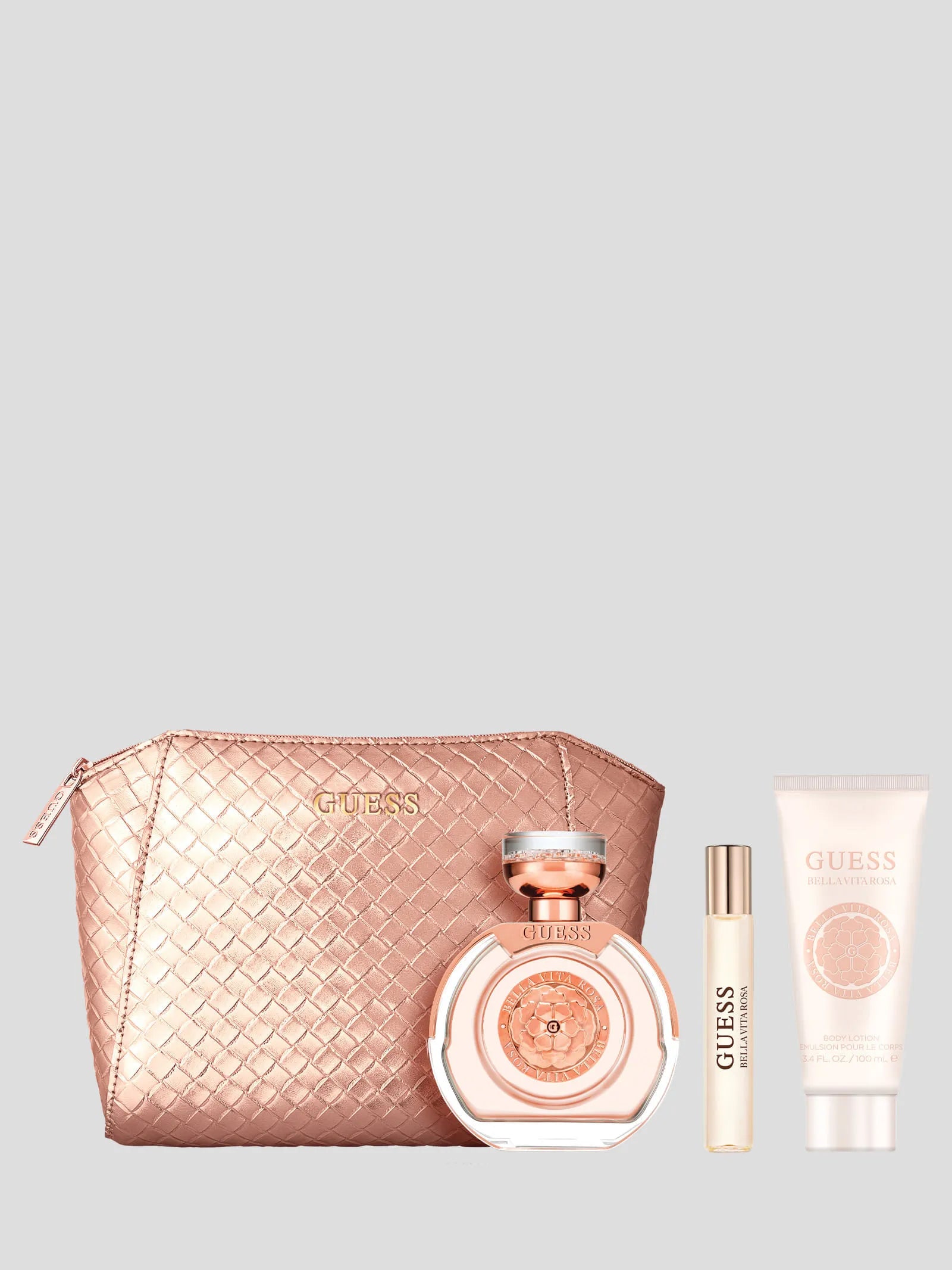 Frasco principal del perfume Bella Vita Rosa 100 ml estuche set Guess