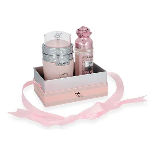 Set de Fragancia femenina Le Chameau Arabia Haya con notas de vainilla y frutas tropicales