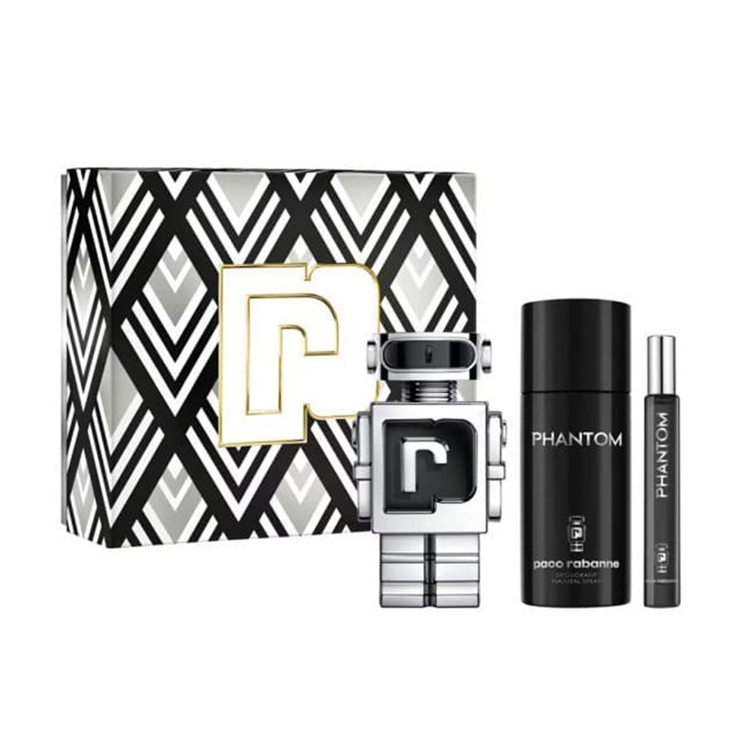 set phantom paco rabanne estuche perfume para hombre eau de toilette 100ml fragancia amaderada aromática moderna y duradera
