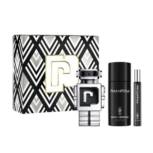 set phantom paco rabanne estuche perfume para hombre eau de toilette 100ml fragancia amaderada aromática moderna y duradera