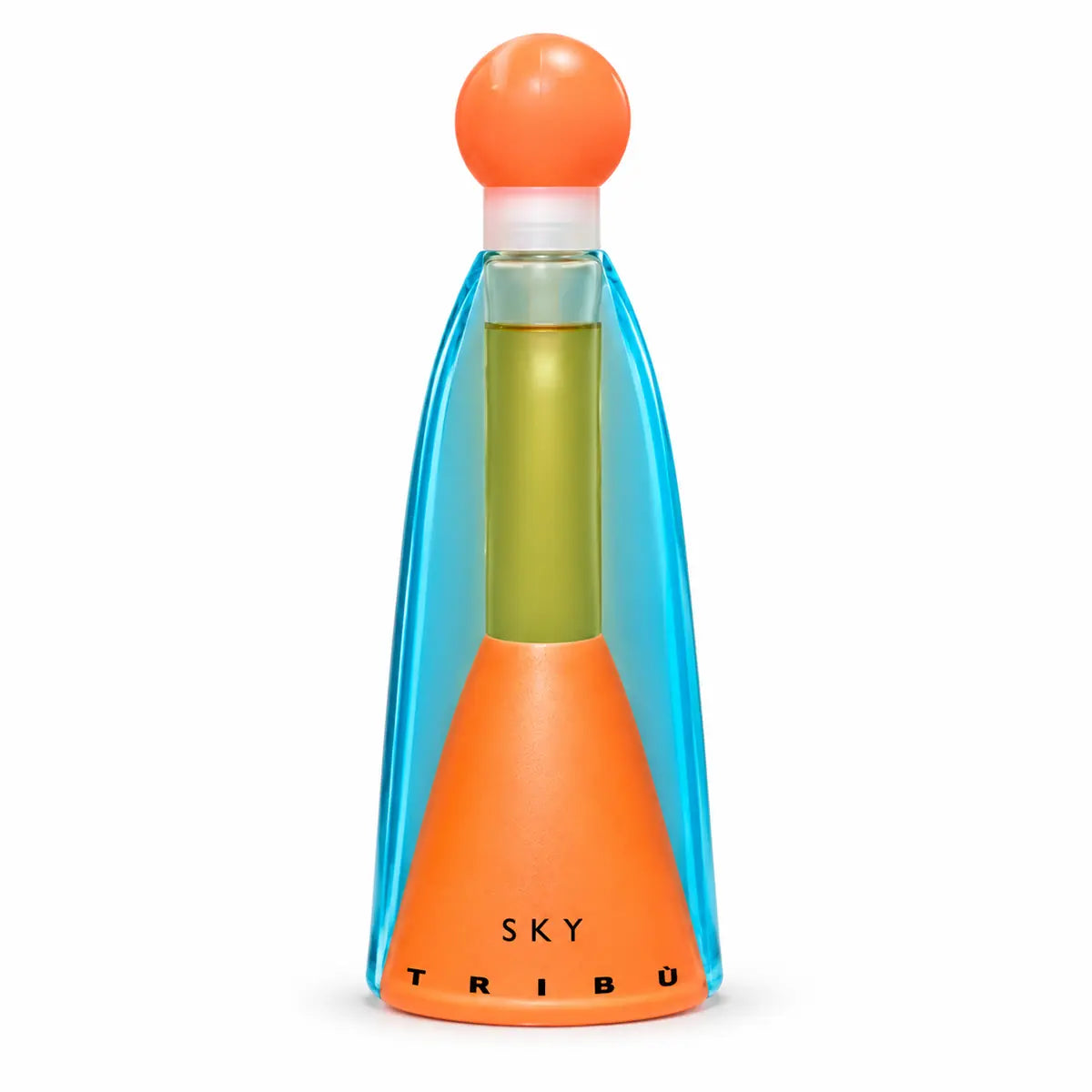 frasco de perfume tribu sky edp 100 ml unisex sobre fondo blanco