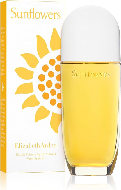 Perfume Sunflowers Elizabeth Arden Mujer 100 ml Eau de Toilette con frasco amarillo y diseño floral