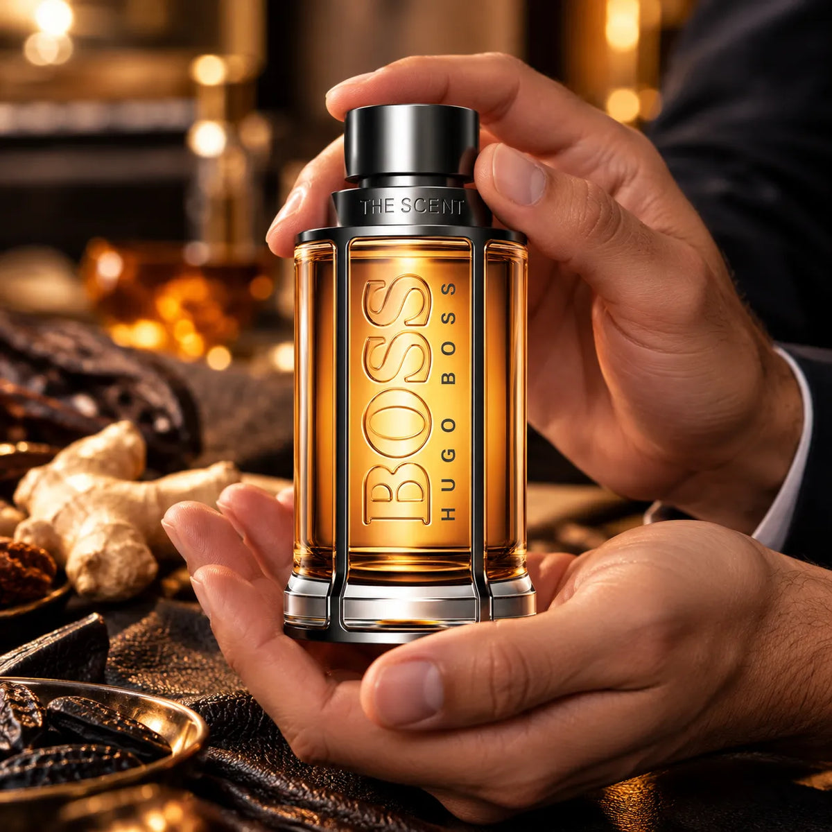 Vista completa de Hugo Boss The Scent EDT 100 ml, perfume elegante y seductor para hombre