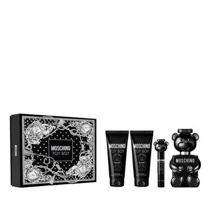 Caja original estuche Toy Boy Moschino 100ml EDP hombre 4 piezas presentación set