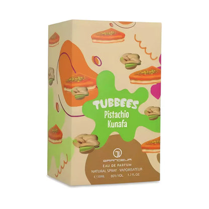 caja original de tubbees pistachio kunafa edp 50 ml para mujer y hombre.