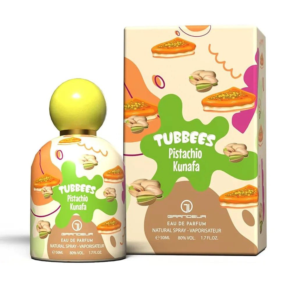 perfume tubbees pistachio kunafa edp 50 ml unisex en presentación original.