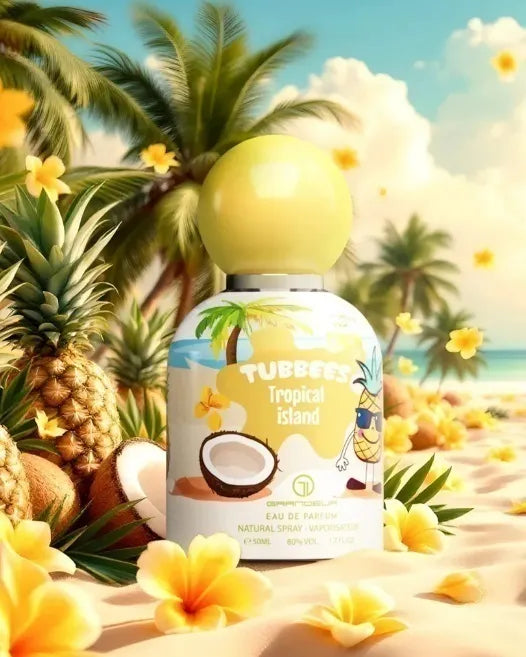 Presentación completa del perfume Tubbees Tropical Island Grandeur 50ml