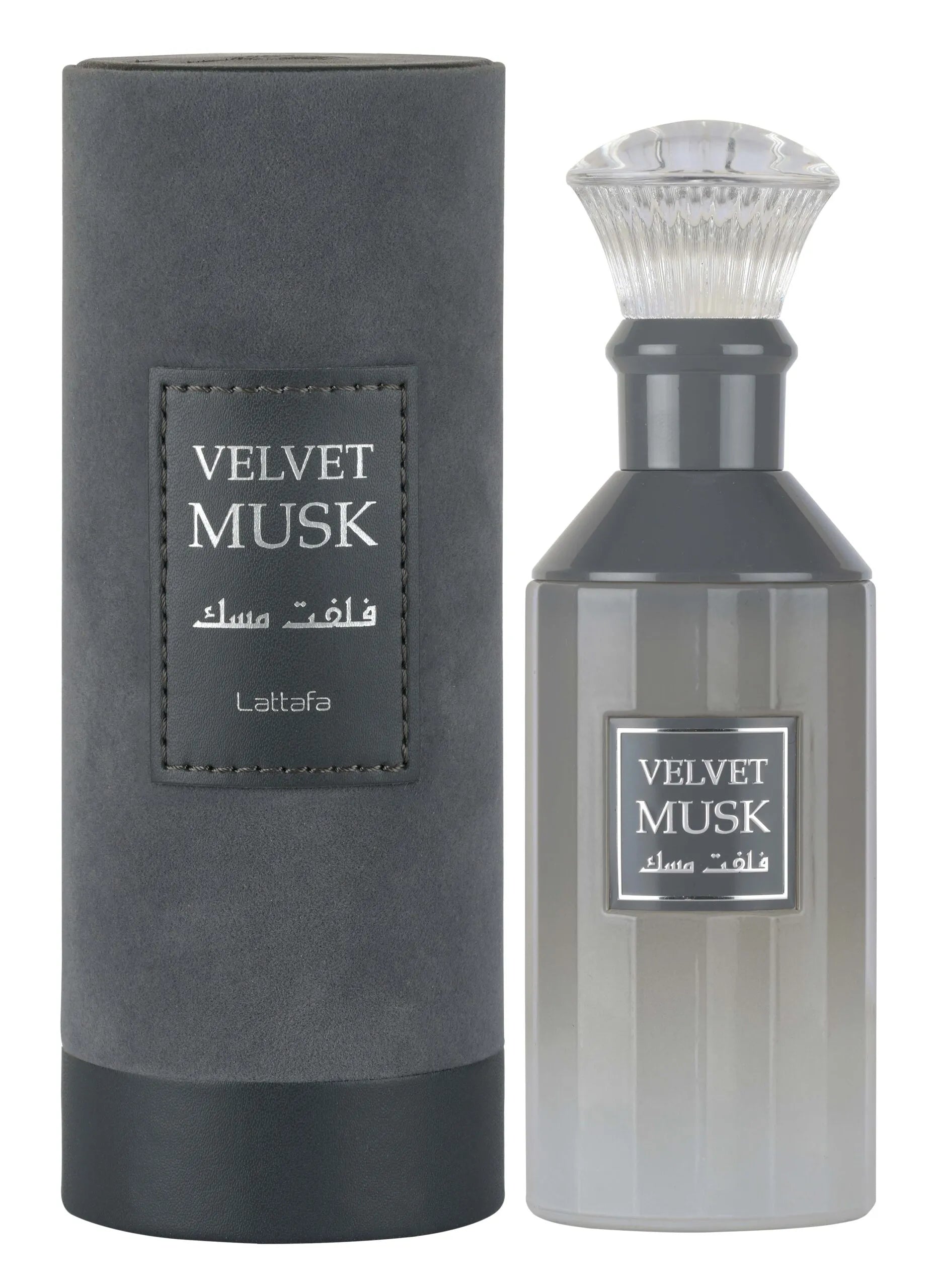 Detalle del frasco Velvet Musk Lattafa Eau de Parfum 100 ml