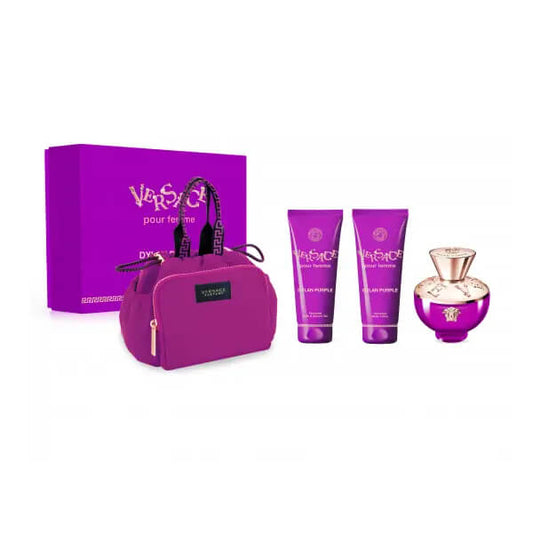 versace dylan purple estuche set perfume 100ml mujer edp