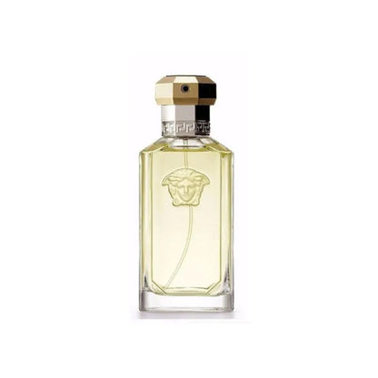 detalle del frasco del perfume versace the dreamer resaltando su estilo elegante y aroma floral amaderado