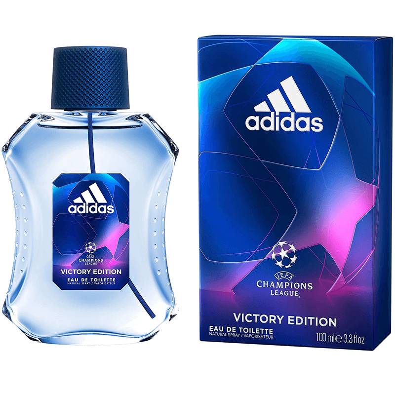 perfume victory edition champions league adidas 100ml para hombre fragancia fresca y masculina con notas cítricas y amaderadas inspirada en la pasión del fútbol frasco moderno y exclusivo
