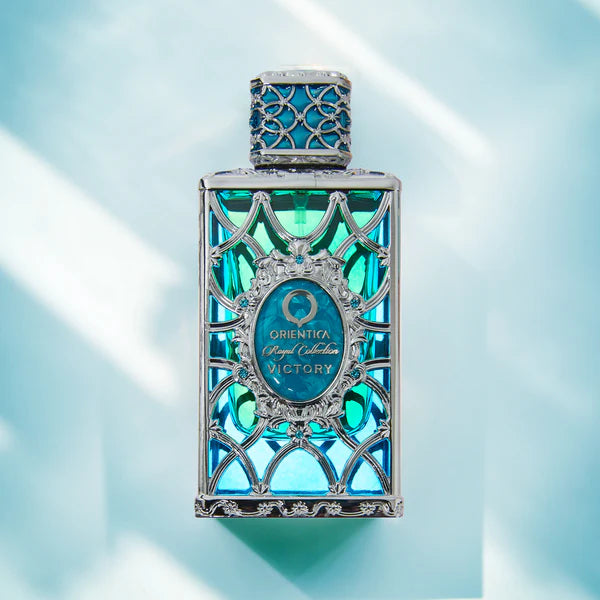 Perfume Orientica Victory Royal Collection 80ml frasco regio con estuche aterciopelado y emblemática corona