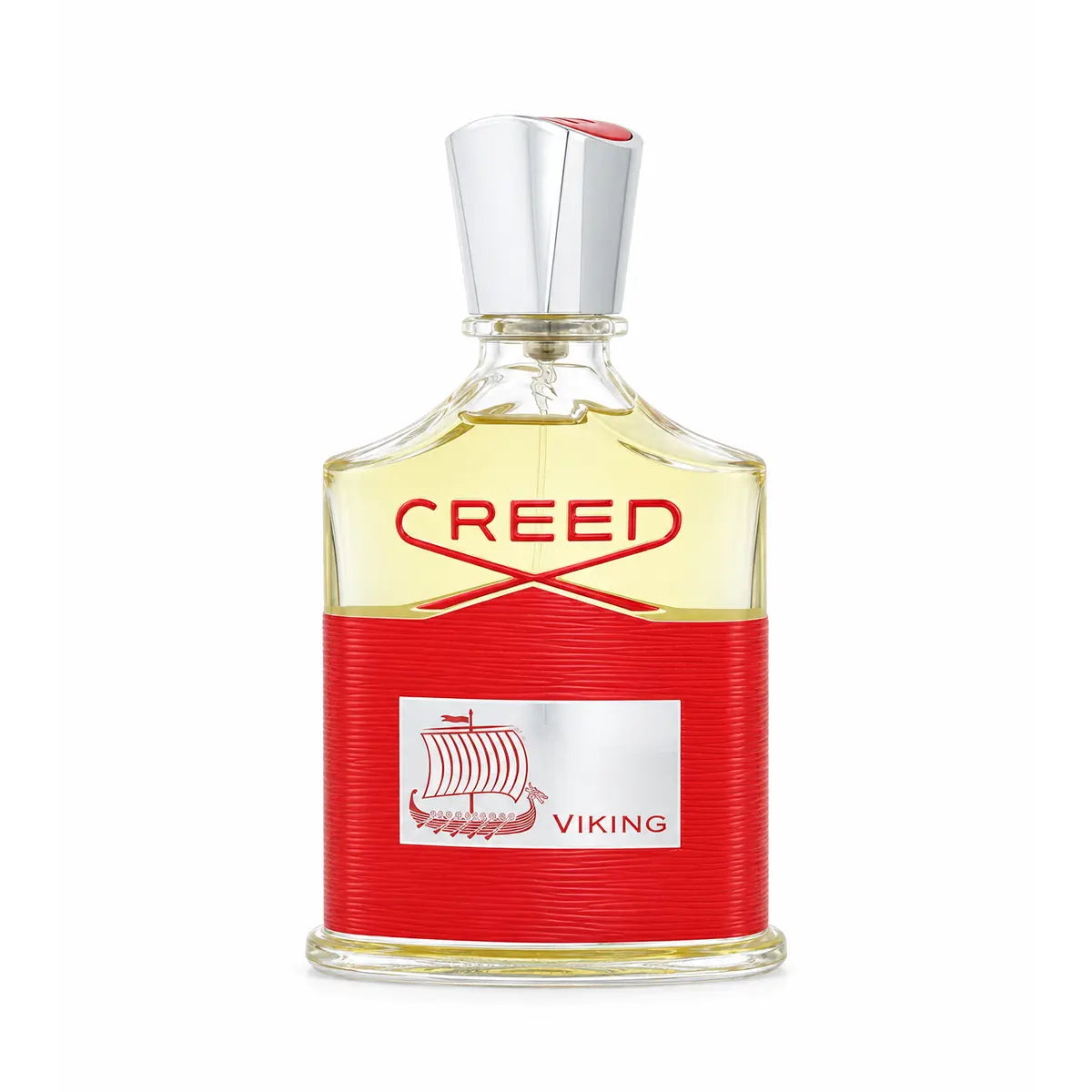 frasco de perfume creed viking edp 100 ml para hombre sobre fondo blanco