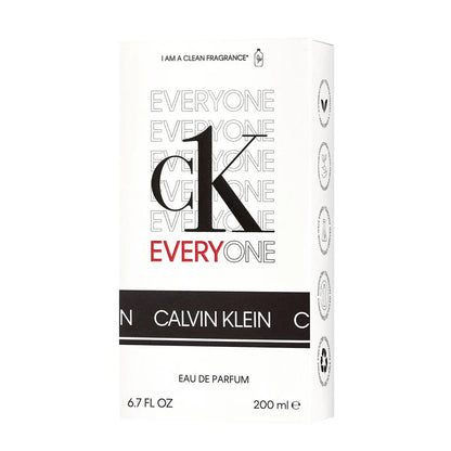 Vista frontal de Calvin Klein CK Everyone eau de parfum 200ml, frasco de perfume unisex de perfil cítrico y amaderado